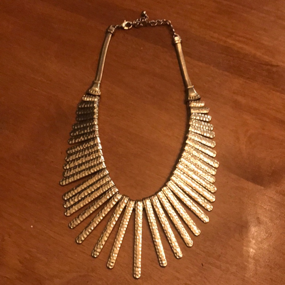 Gold Radiant Fan Collar Necklace - Women's Fashion Jewelry